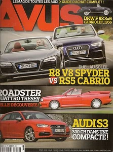 AVUS 20 AUDI RS5 CAB AUDI R8 V8 SPYDER DKW F93 3=6 CAB 56 QUATTRO ROADSTER 1986 - Bild 1 von 3