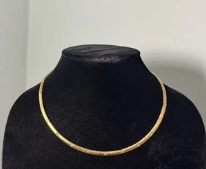 Gold Tone Choker Necklace with Stars Engraved | 16-Inch Women’s Jewelry - Picture 1 of 16