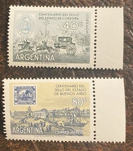 Argentina Stamps - Scott #678 & C73 - MNH Margin Copies - Picture 1 of 2