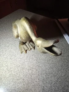 Vintage 12" lang 7 1/2 hochdetailliert Messing Ente Figur Figur Statue Türstopper  - Bild 1 von 6