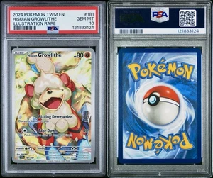 2024 POKEMON Hisuian Growlithe 181/167 Sv06: Twilight Masquerade Holo PSA 10 - Foto 1 di 3