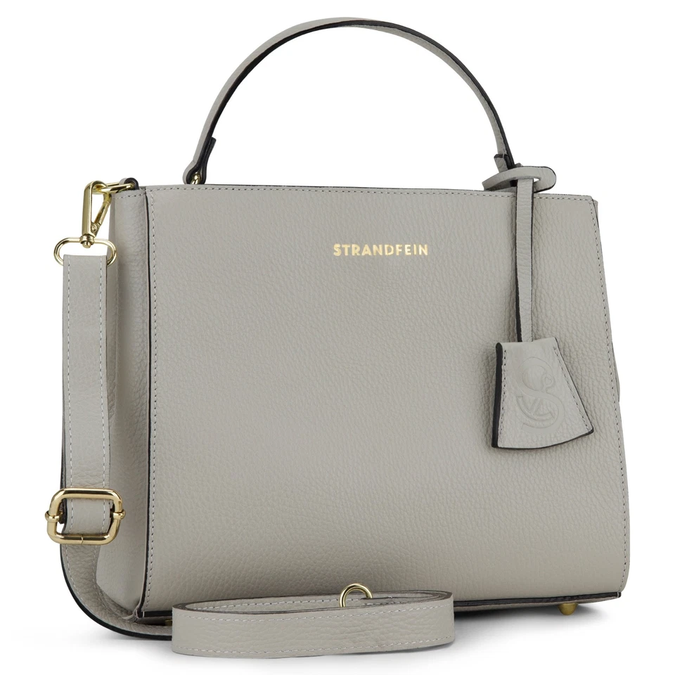 Strandfein Leder Handtasche ECHT LEDER Schultertasche in Khaki Ledertasche NEU