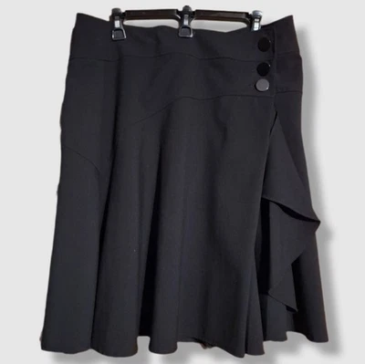 Женская юбка-расклешенная NY Collection с боковыми пуговицами размер 12 длина до колена  - Изображение 1 из 4