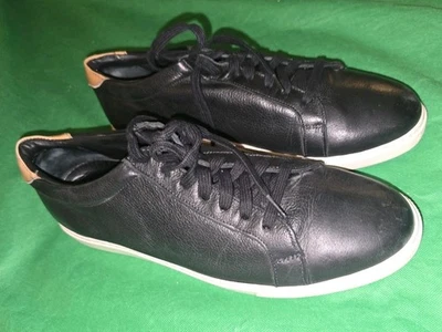 Tenis Allen Edmonds Courtside de cuero negro informales para hombre talla 13D Foto 1 de 4