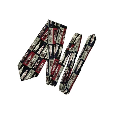 Corbata de seda Coca-Cola con rojo. blanco. azul. y corbata diseño gris 61 pulgadas Foto 1 de 4