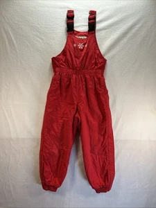 L.L. Bean Girl's Snow Bib Pants Size S/8 Red Insulated Waterproof Winter Ski Zip - Picture 1 of 19
