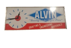 Vintage Alvin Engineering Leuchtschild Uhr 25,5" mal 10" selten - Bild 1 von 4