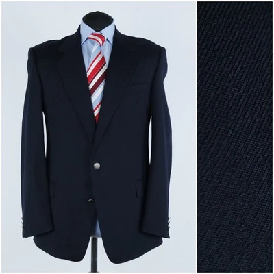 Mens Vintage Italian Blazer 42R UK VAILATI Mifnight Blue Wool Sport Coat Jacket - Image 1 of 4