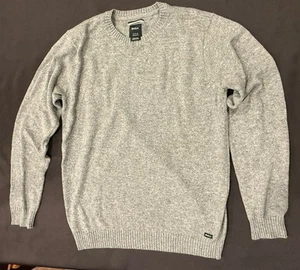 RVCA Sweater Mens M Gray Pullover Regular Fit Witz Marl Ribbed Knit Skater Y2K - Picture 1 of 5