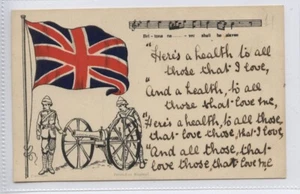(KLj7337) Song Card, Rule Britannia, Cannon, Union Jack, c1910, Undivided BAck - Picture 1 of 4