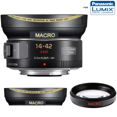 WIDE ANGLE LENS FOR Panasonic Lumix G X Vario PZ 14-42mm f/3.5-5.6 Power O.I.S. - Image 1 of 4