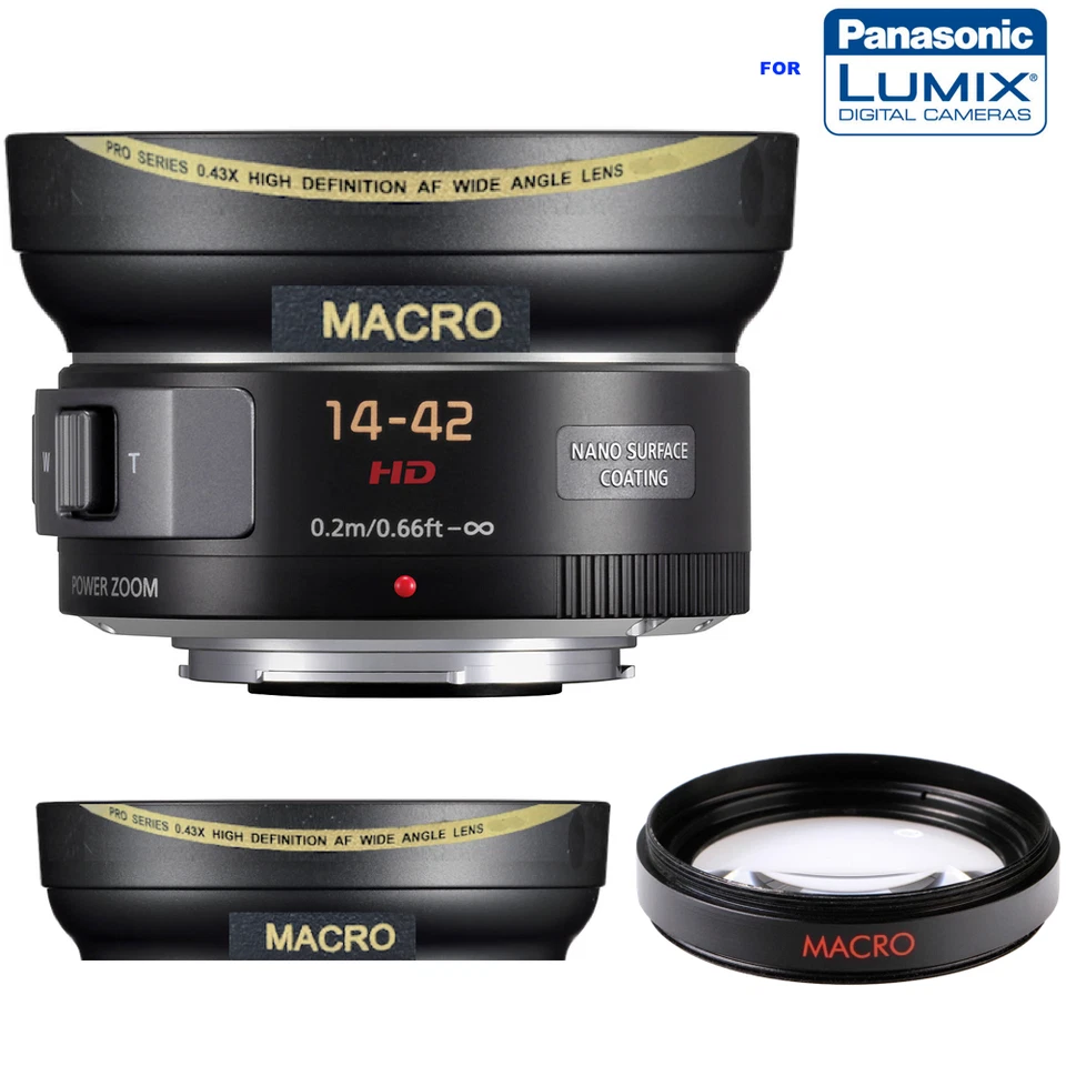 WIDE ANGLE LENS FOR Panasonic Lumix G X Vario PZ 14-42mm f/3.5-5.6 Power O.I.S. - Image 1 of 4