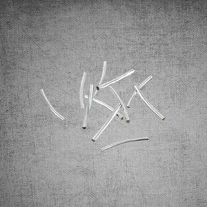 500 Pcs Silver Plated Spacer Beads 2x25mm Curve Tube Beads for Jewelry Crafting - Picture 1 of 11