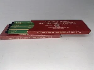 Two Vintage George F Cram Map Marking Pencils Kleenable Boxes Of 6 NOS NIB - Picture 1 of 5