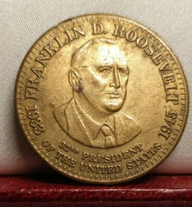 Franklin Roosevelt US president 32mm coin medal - Picture 1 of 2