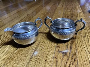 Sterling Silver Victorian Scroll Gorham Sugar Bowl 912 & Creamer Bowl 913, Mono - Picture 1 of 12