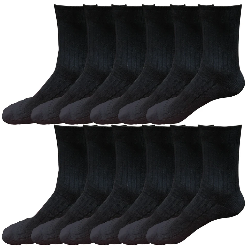 12 pares de calcetines de vestir 98 % algodón para hombre cómodos informales talla 9-11 Foto 1 de 1