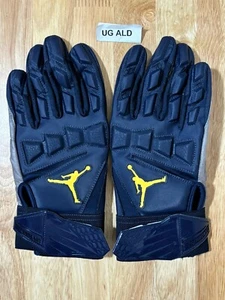 Guantes de fútbol americano Nike Air Jordan Hyperbeast 2.0 azul marino/amarillo liniero talla XL para hombre - Imagen 1 de 3