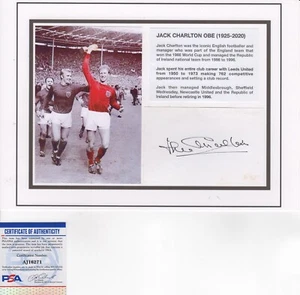 JACK CHARLTON (RIP) ICONIC PLAYER & MANAGER AUTOGRAPH & PHOTO DISPLAY PSA - Imagen 1 de 3