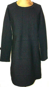 New Womens NWT PrAna Macee Black Dress M Textured Jacquard Long Sleeves Zipper - Picture 1 of 8