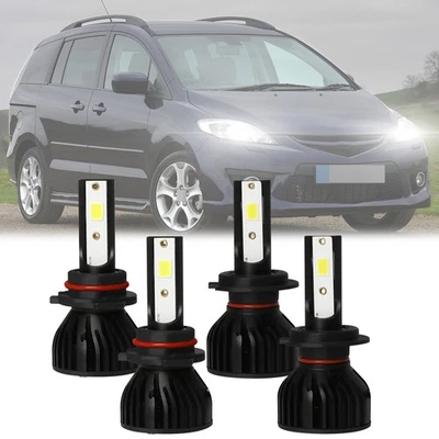 For Mazda 5 2006-2010 - 4X Front LED Headlight High Low Beam 6000K Bulbs Kit - Image 1 of 4