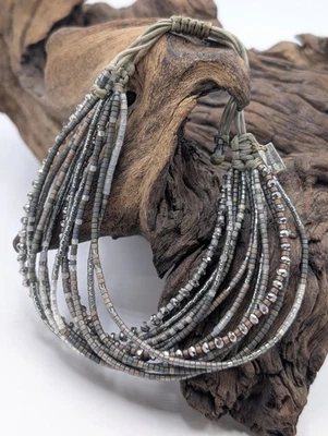 Chan Luu Trend Collection Bracelet Red Silver Beads Boho U581 - Image 1 of 4