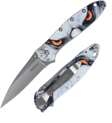 Cuchillo plegable asistido por puerro Kershaw 3 Sandvik 14C28N hoja de acero mango de aluminio Foto 1 de 3