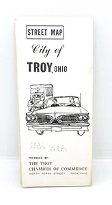 City Of Troy, Ohio 1968 Street Map Prepared By Troy, Ohio Chamber Of Commerce - Picture 1 of 4