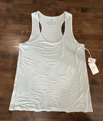 全新带标签 Free Fly 女式 L 码竹制运动赛车背心海洋雾 UPF 50+ — 第 1/4 张图片