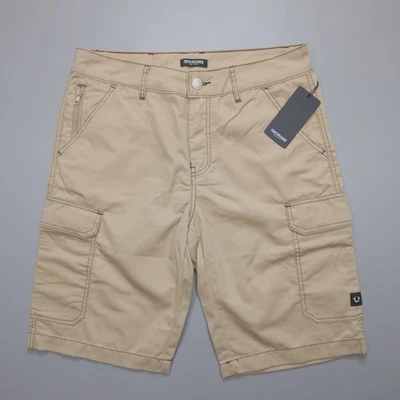 True Religion Men's Cargo Shorts 108056 Travertine 12" Inseam Loose Waist - Image 1 of 4