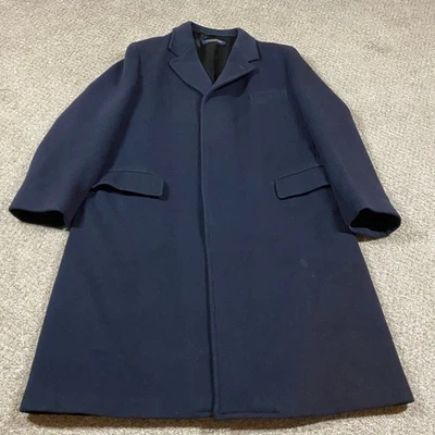 VTG Brooks Brothers Coat Mens 45R Wool Overcoat Car Jacket Navy Preppy Trench - Image 1 of 4