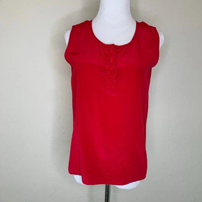 Blusa sin mangas de seda roja Milano talla pequeña mediana 38 Foto 1 de 4