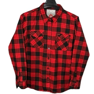 Camicia casual con bottoni DIXXON rossa e nera nuova senza etichette taglia L - Foto 1 di 10