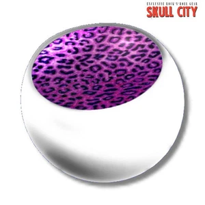 PURPLE LEOPARD WHITE PIERCING BALL - Schraubkugel - Kugel Schmuck Leo Fell Fur - Picture 1 of 1