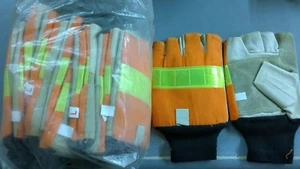 6 Sets of Large Industrial Gloves High Visibility Reflective PPE Fingerless New - Picture 1 of 4