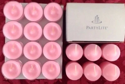 PartyLite SPICED PLUM Tealight & Votive Candles New LOT 18 Pink Retired Fruit - Photo 1/3