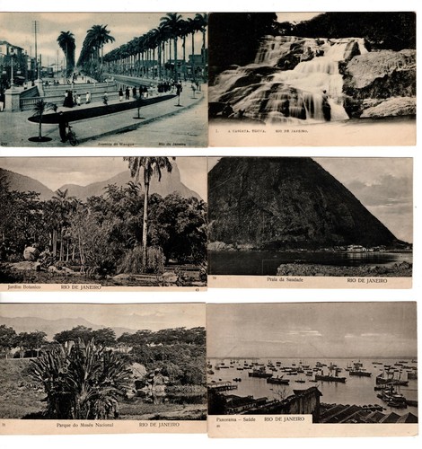 10 VINTAGE BRASILIEN POSTKARTEN, RIO DE JANEIRO, UM 1900