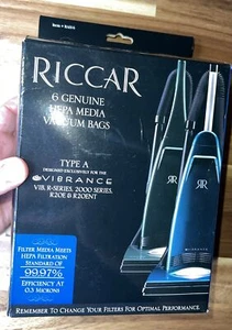 6 Riccar RAH-6 HEPA Vacuum Bags for Type A Genuine Vibrance 99.97% Never Used - Picture 1 of 11