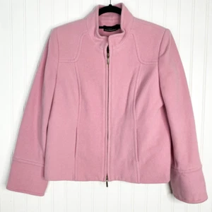 Tribal Womens Jacket Coat Pink Waist Length Full Zip Lined Mock Neck Petites 8P - Picture 1 of 4