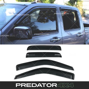BLACK WIND DEFLECTORS DOOR WINDOW VISORS FOR ISUZU D-MAX MK1 07-11 - Afbeelding 1 van 9