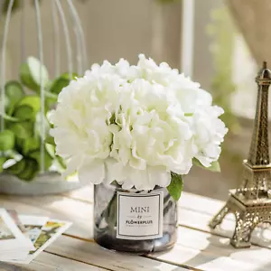 Artificial Hydrangea and Glass Vase Decoration, Ins Style Artificial Flower Glas - Picture 1 of 12