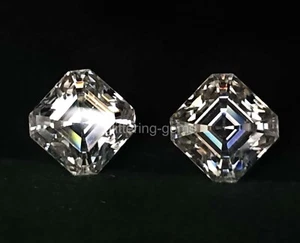 4 Ct CVD Loose White Color Diamond Pair Asscher Certified VVS1 Gemstone 5MSG - Picture 1 of 6