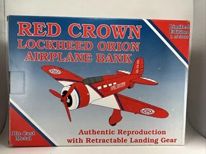 Vintage 1994 Red Crown Gasoline Lockheed Orion Airplane Bank 1 of 5000 - Picture 1 of 8
