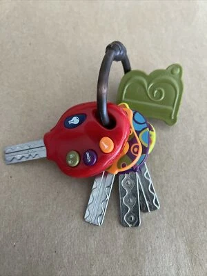 B TOYS KEYCHAIN KEYS CAR SOUNDS LIGHT BABY INFANT TOYS LEARNING PUSH AND PLAY - Image 1 of 4