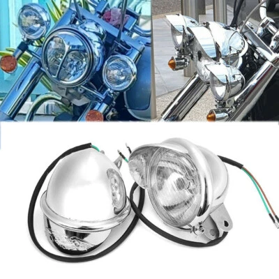 2x Motorcycle Headlight Spot Fog Light For Honda Shadow Spirit 1100 750 Foto 1 de 4