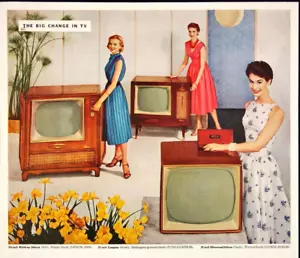 1955 RCA Victor TV Consoles Pretty Women Classic Dresses Vintage Print Ad - Picture 1 of 7