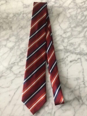 Men's TRUSSARDI 100% Silk Maroon Striped Tie - Image 1 of 2