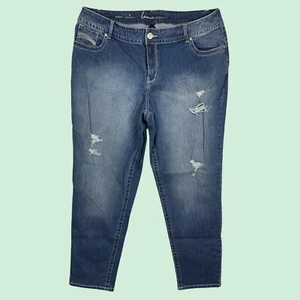 Lane Bryant Jeans 20A Plus Size Womens Skinny Distress Genius Fit Rise Stretch - Picture 1 of 12