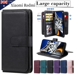 For Xiaomi Redmi Note 13 Pro Plus 13C Poco X6 X5 M6 M3 Case Wallet Leather Cover - Picture 1 of 78