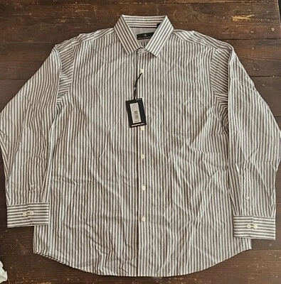 Camisa Hart Schaffner Marx Para Hombre XL Rayas Abotonadas Manga Larga NUEVA Foto 1 de 4